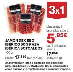 Oferta de Sotoalbos - Jamón De Cebo Ibérico 50% Raza Ibérica por 17,85€ en El Corte Inglés