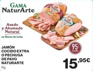 Oferta de NaturArte - Jamón Cocido Extra / Pechuga De Pavo por 15,95€ en El Corte Inglés