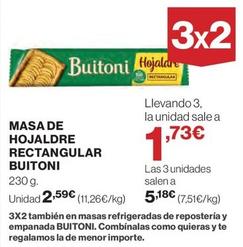 Oferta de Buitoni - Masa De Hojaldre Rectangular por 2,59€ en El Corte Inglés