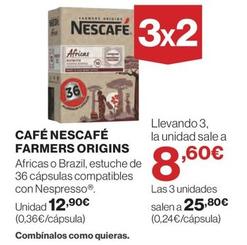 Oferta de Nescafé - Café Farmers Origins por 12,9€ en El Corte Inglés