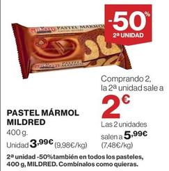 Oferta de Mildred - Pastel Mármol por 3,99€ en El Corte Inglés