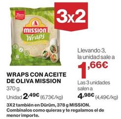 Oferta de Mission - Wraps Con Aceite De Oliva por 2,49€ en El Corte Inglés