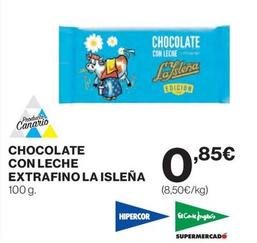 Oferta de La Isleña - Chocolate Con Leche Extrafino por 0,85€ en El Corte Inglés