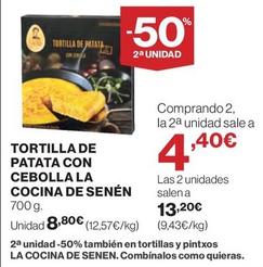Oferta de La Cocina De Senen - Tortilla De Patata Con Cebolla por 8,8€ en El Corte Inglés