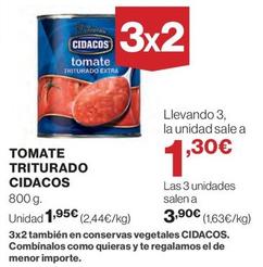 Oferta de Cidacos - Tomate Triturado por 1,95€ en El Corte Inglés