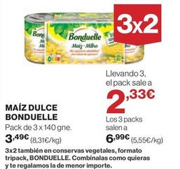 Oferta de Bonduelle - Maíz Dulce por 3,49€ en El Corte Inglés