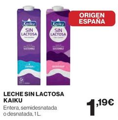 Oferta de Kaiku - Leche Sin Lactosa por 1,19€ en El Corte Inglés