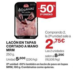 Oferta de Mrm - Lacón En Tapas Cortado A Mano por 5,5€ en El Corte Inglés