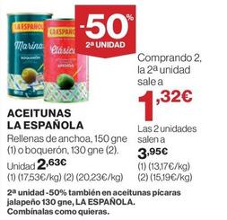 Oferta de La Española - Aceitunas por 2,63€ en El Corte Inglés