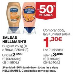 Oferta de Hellmann's - Salsas por 2,59€ en El Corte Inglés