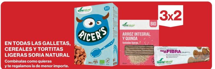Oferta de Soria Natural - En Todas Las Galletas, Cereales Y Tortitas Ligeras en El Corte Inglés