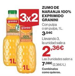 Oferta de Granini - Zumo De Naranja 100% Exprimido por 3,54€ en El Corte Inglés