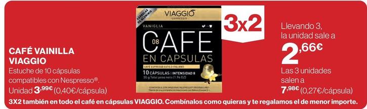 Oferta de Viaggio - Café Vainilla por 3,99€ en El Corte Inglés