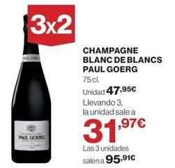Oferta de Paul Goerg - Champagne Blanc De Blancs por 47,95€ en El Corte Inglés