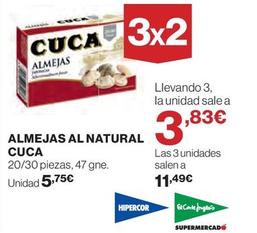 Oferta de Cuca - Almejas Al Natural por 5,75€ en El Corte Inglés