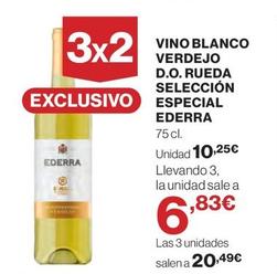 Oferta de Ederra - Vino Blanco Verdejo D.o. Rueda Selección Especial por 10,25€ en El Corte Inglés