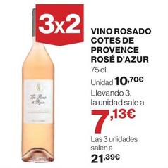 Oferta de Rosé D'azur - Vino Rosado Cotes De Provence por 10,7€ en El Corte Inglés