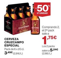 Oferta de Cruzcampo - Cerveza Especial por 3,49€ en El Corte Inglés