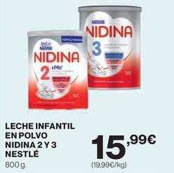 Oferta de Nestlé - Leche Infantil En Polvo Nidina 2 Y 3 por 15,99€ en El Corte Inglés