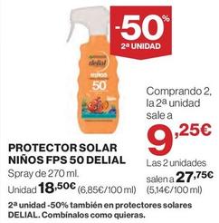 Oferta de Delial - Protector Solar Niños Fps 50 por 18,5€ en El Corte Inglés