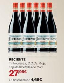 Oferta de Reciente - Tinto Crianza, D.o.ca. Rioja, Caja De 6 Botellas por 4,66€ en El Corte Inglés