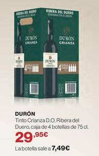 Oferta de Durón - Tinto Crianza D.o. Ribera Del Duero, Caja De 4 Botellas por 7,49€ en El Corte Inglés