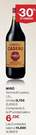 Oferta de Miró - Vermouth Casero por 8,75€ en El Corte Inglés