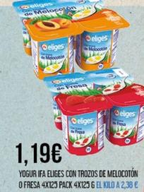 Oferta de Ifa Eliges - Yogur Con Trozos De Melocoton o Fresa  por 1,19€ en Claudio