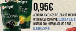 Oferta de Ifa Eliges - Aceituna Rellena De Anchoa o Sin Huevo por 0,95€ en Claudio