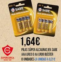 Oferta de Ifa Eliges - Pilas Super Alcalinas Ifa Sabe AAA LR03 o AA LR06 Blister  por 1,64€ en Claudio