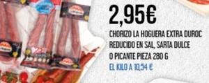 Oferta de Chorizo por 2,95€ en Claudio