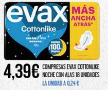 Oferta de Evax - Compresas Cottonlike Noche Con Alas  por 4,39€ en Claudio