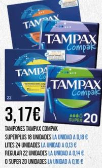 Oferta de Tampac  - Tampones Compak Superplus  por 3,17€ en Claudio