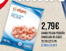 Oferta de Ifa Eliges - Gambas Pelada Pequena Congelada por 2,79€ en Claudio