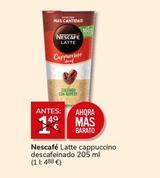 Oferta de Nescafé - Latte Cappuccino Descafeinado por 1€ en Supermercados Charter