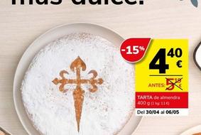 Oferta de Tarta De Almendra por 4,4€ en Supermercados Charter