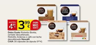 Oferta de Nestlé - Ristretto Bonka, Cortado Descafeinado por 3,99€ en Supermercados Charter
