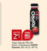 Oferta de Danone - Yopro Yogur Líquido 0% 0% Fresa Y Frambuesa por 2€ en Supermercados Charter