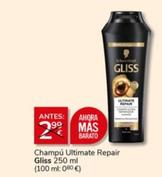 Oferta de Gliss - Champú Ultimate Repair por 2€ en Supermercados Charter