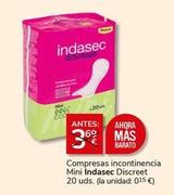Oferta de Indasec - Compresas Incontinencia Mini Discreet  por 3€ en Supermercados Charter