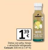 Oferta de Consum - Detox Con Piña, Hinojo Y Alcachofa Refrigerado por 1,39€ en Supermercados Charter