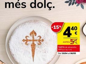 Oferta de Tarta De Almendra por 4,4€ en Supermercados Charter