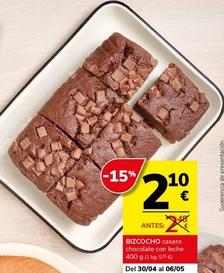Oferta de Bizcocho Casero Chocolate Con Leche por 2,1€ en Supermercados Charter