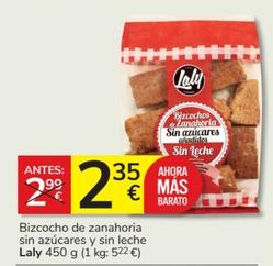 Oferta de Laly - Bizcocho De Zanahoria Sin Azucares Y Sin Leche por 2,35€ en Consum