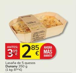 Oferta de Dunany - Lasaña De 5 Quesos  por 2,85€ en Consum