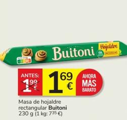 Oferta de Buitoni - Masa De Hojaldre Rectangular por 1,69€ en Consum