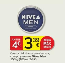 Oferta de Nivea - Crema Hidratante Para La Cara, Cuerpo Y Manos por 3,39€ en Consum