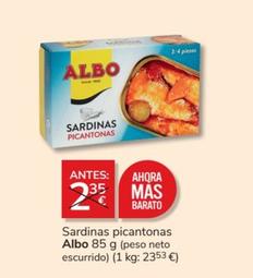 Oferta de Albo - Sardinas Picantonas por 2€ en Consum