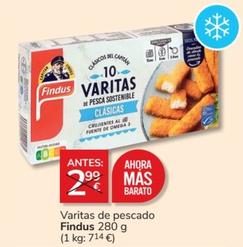 Oferta de Findus - Varitas De Pescado por 2€ en Consum