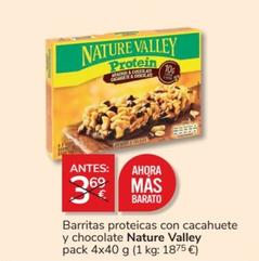 Oferta de Nature Valley - Barritas Proteicas Con Cacahuete Y Chocolate  por 3€ en Consum